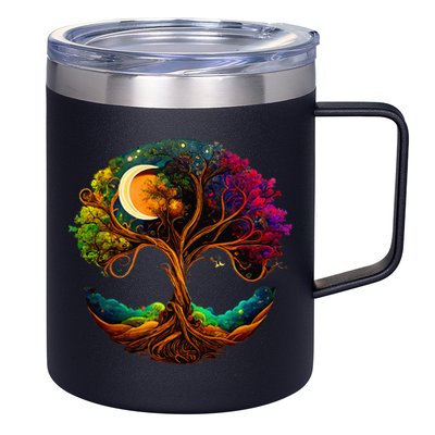 Moon Phases Tree Of Life 12oz Stainless Steel Coffee Mug