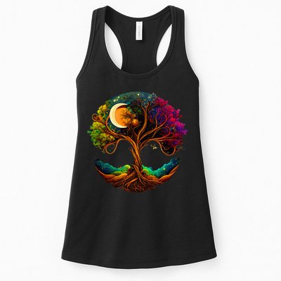 Moon Phases Tree Of Life Womens Tank Top