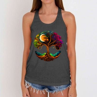 Moon Phases Tree Of Life Women's Knotted Racerback Tank