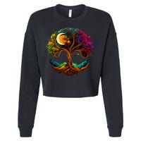 Moon Phases Tree Of Life Cropped Pullover Crew