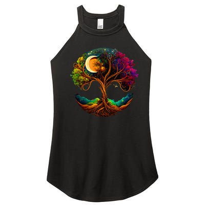 Moon Phases Tree Of Life Women’s Perfect Tri Rocker Tank