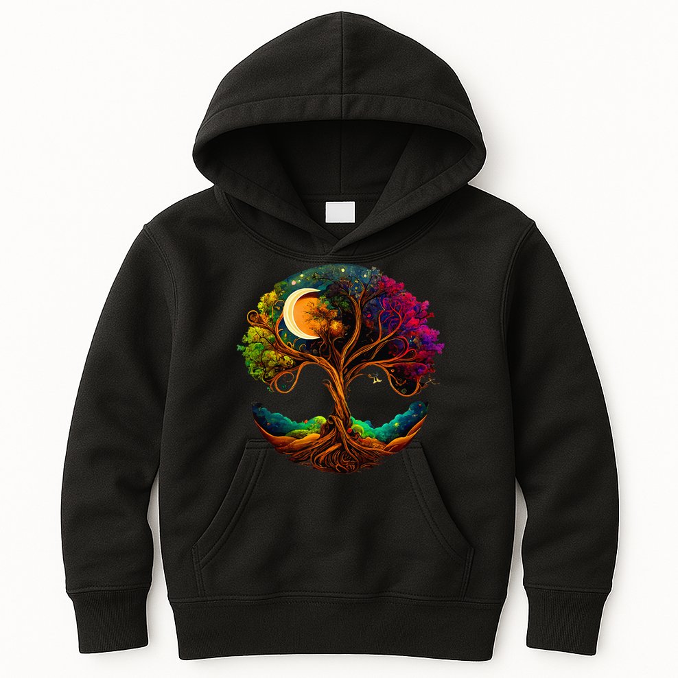 Moon Phases Tree Of Life Kids Hoodie
