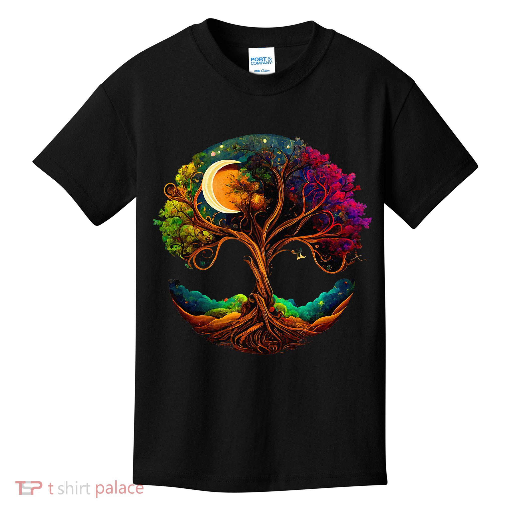 Moon Phases Tree Of Life Kids T-Shirt