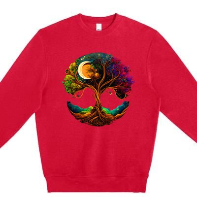 Moon Phases Tree Of Life Premium Crewneck Sweatshirt