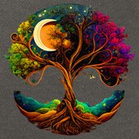 Moon Phases Tree Of Life Cotton Canvas Backpack
