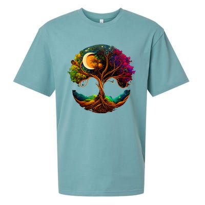 Moon Phases Tree Of Life Sueded Cloud Jersey T-Shirt