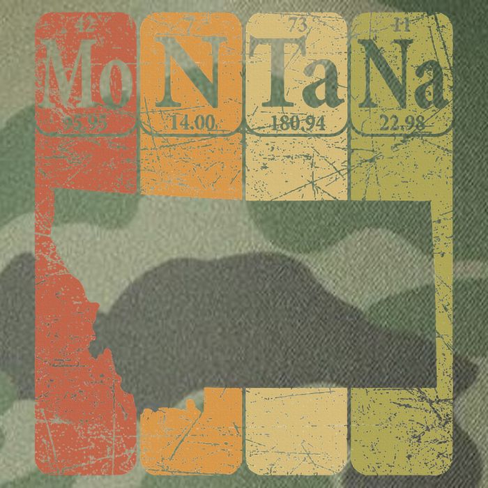 Montana Periodic Table Elements State Of Montana Map Legacy Tie Dye Trucker Hat