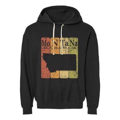 Montana Periodic Table Elements State Of Montana Map Garment-Dyed Fleece Hoodie