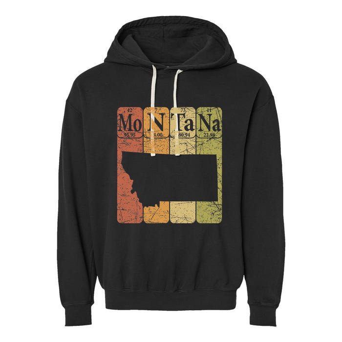 Montana Periodic Table Elements State Of Montana Map Garment-Dyed Fleece Hoodie