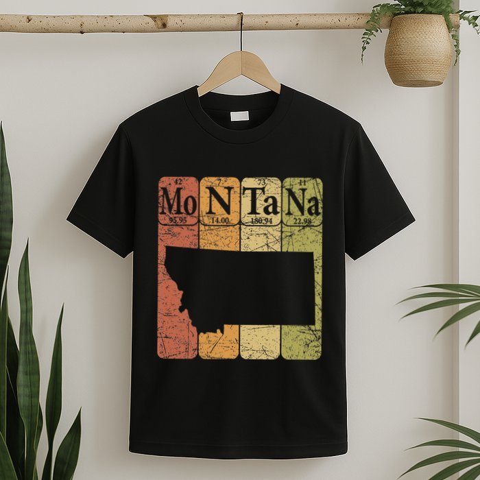 Montana Periodic Table Elements State Of Montana Map T-Shirt