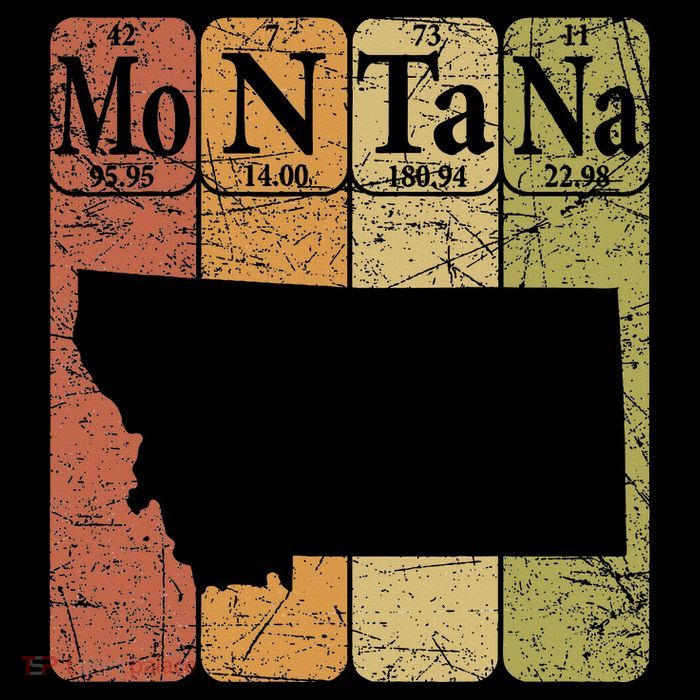 Montana Periodic Table Elements State Of Montana Map T-Shirt