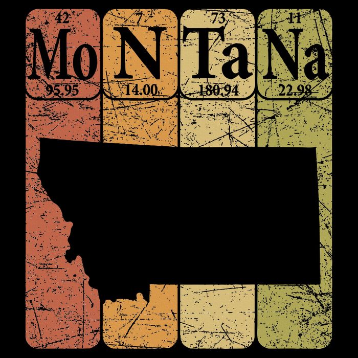 Montana Periodic Table Elements State Of Montana Map Drawstring Bag