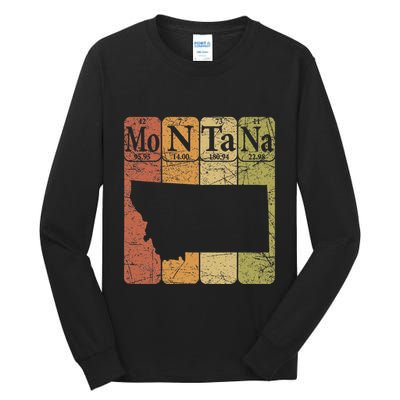 Montana Periodic Table Elements State Of Montana Map Tall Long Sleeve T-Shirt