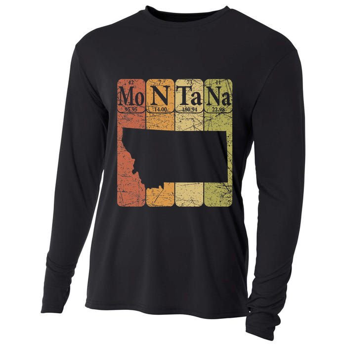 Montana Periodic Table Elements State Of Montana Map Cooling Performance Long Sleeve Crew
