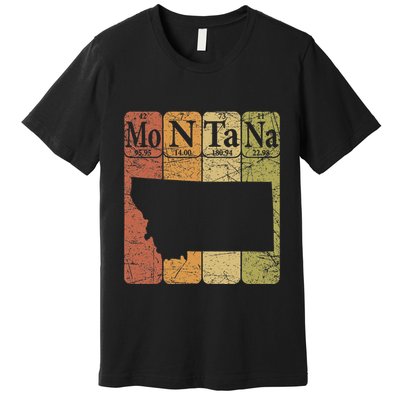 Montana Periodic Table Elements State Of Montana Map Premium T-Shirt