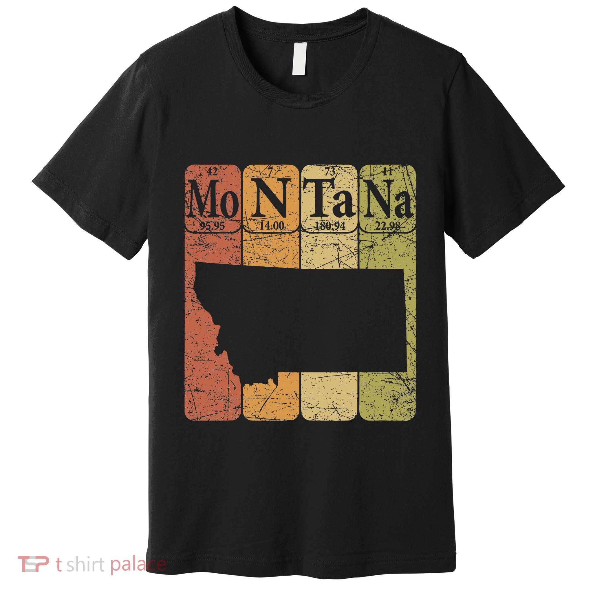 Montana Periodic Table Elements State Of Montana Map Premium T-Shirt