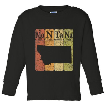 Montana Periodic Table Elements State Of Montana Map Toddler Long Sleeve Shirt
