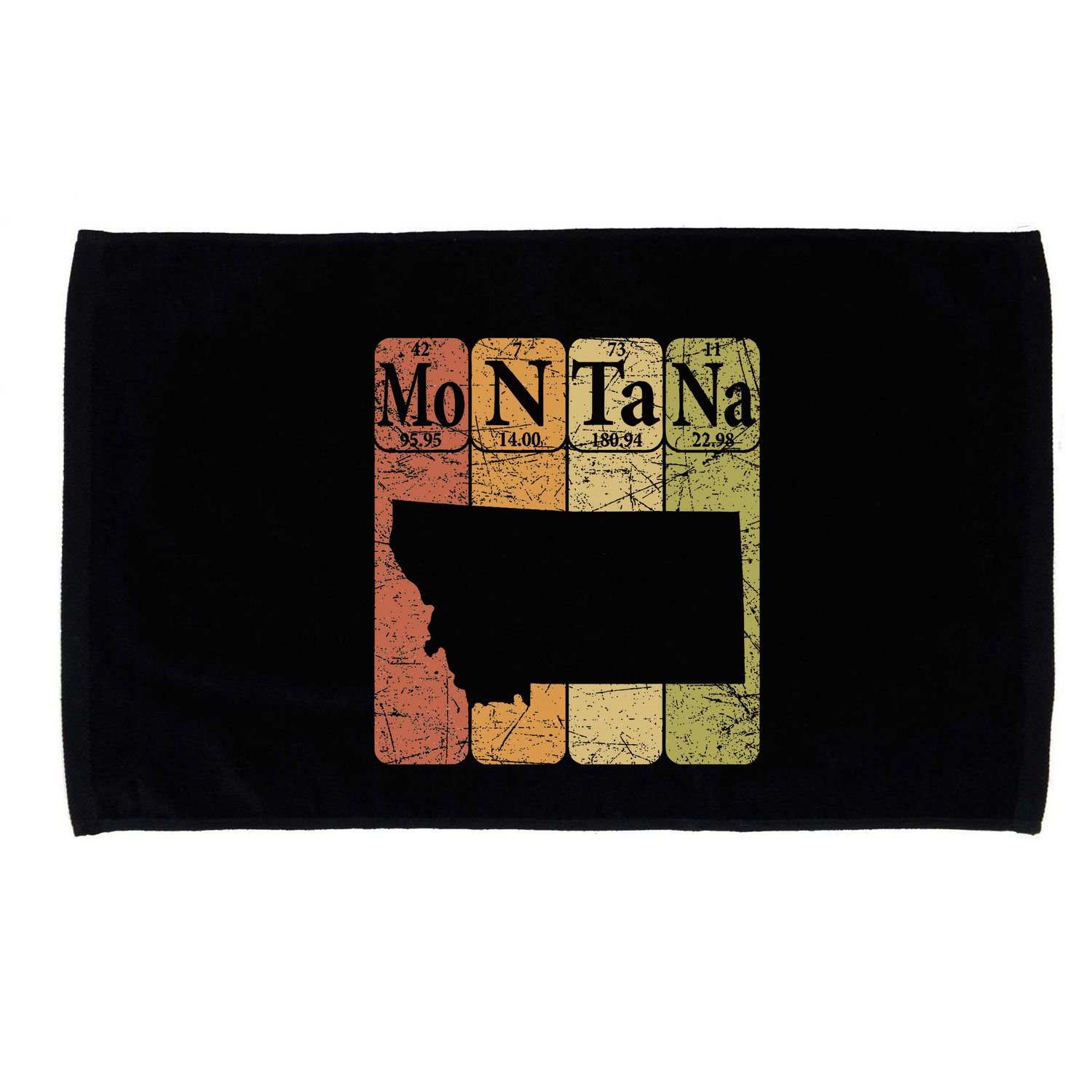 Montana Periodic Table Elements State Of Montana Map Microfiber Hand Towel