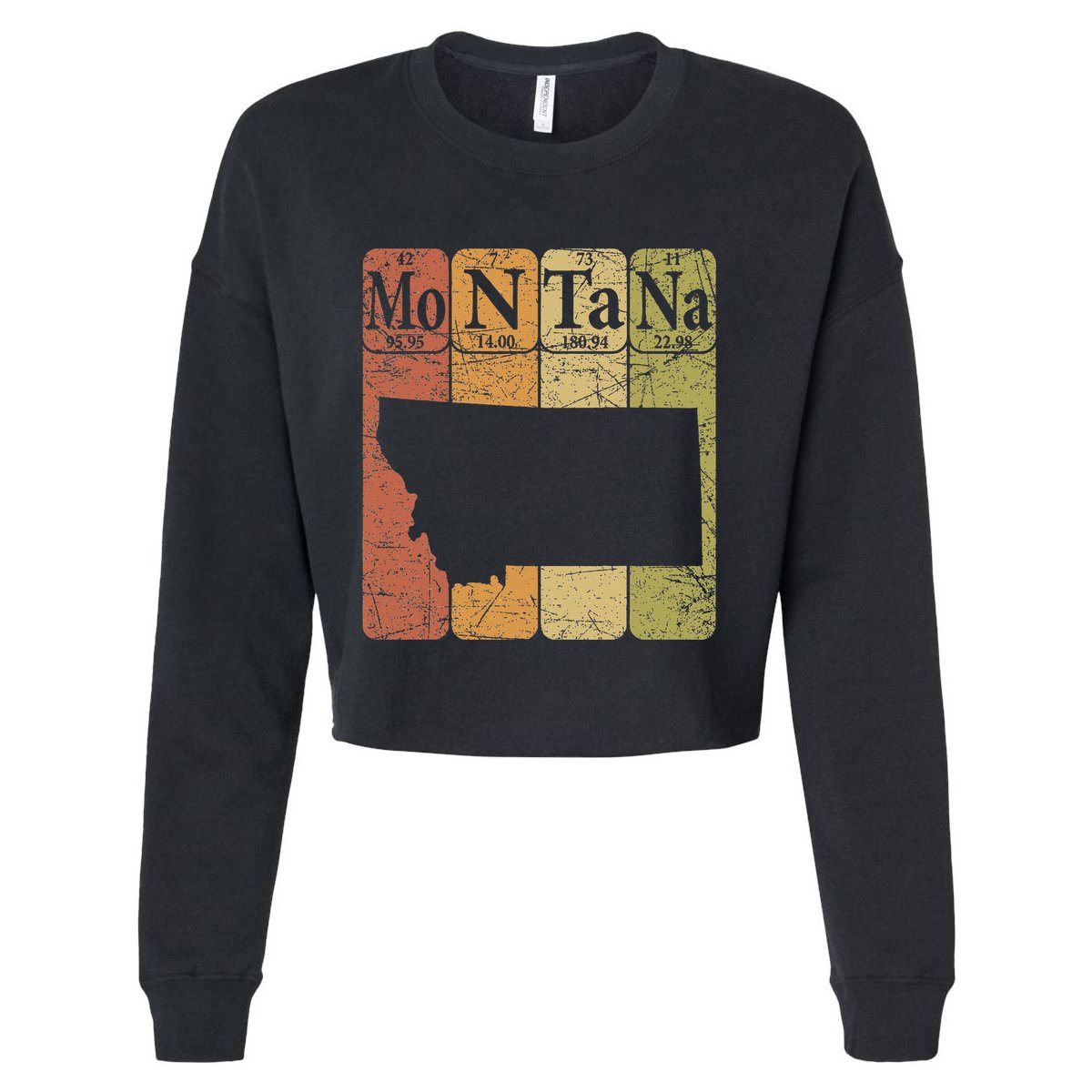 Montana Periodic Table Elements State Of Montana Map Cropped Pullover Crew