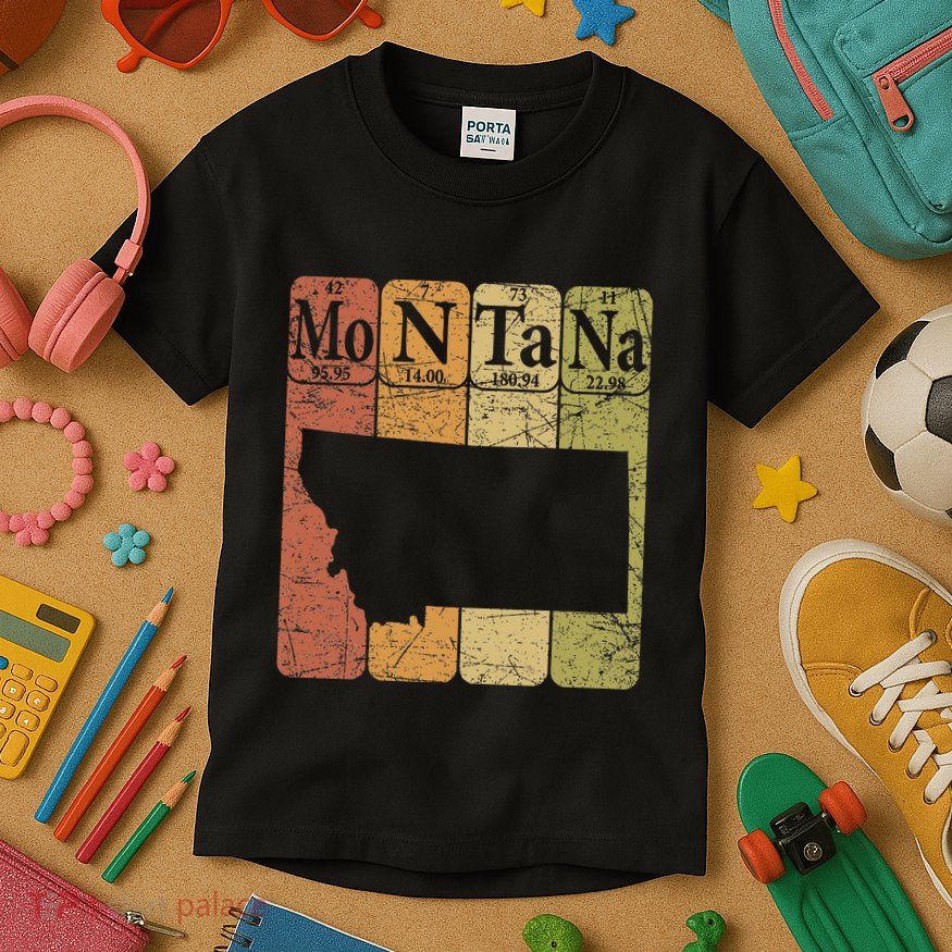 Montana Periodic Table Elements State Of Montana Map Kids T-Shirt