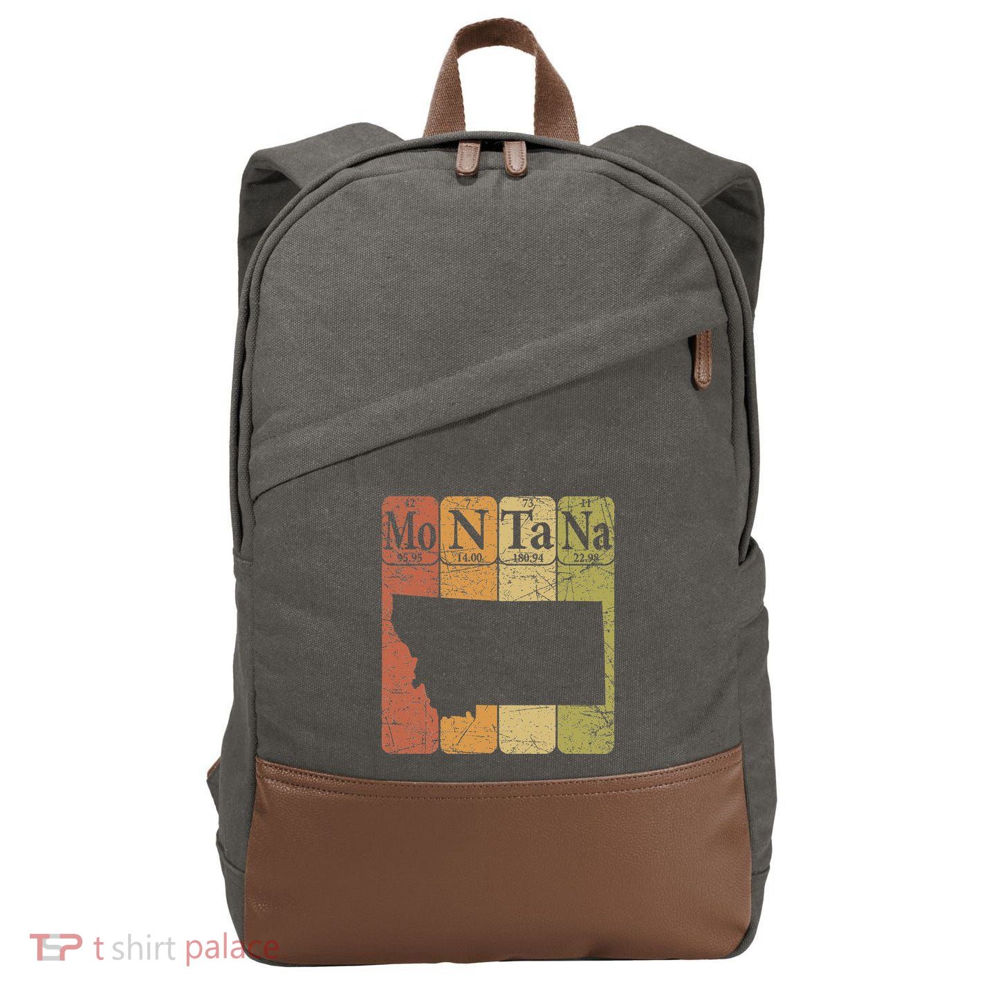 Montana Periodic Table Elements State Of Montana Map Cotton Canvas Backpack