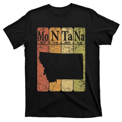 Montana Periodic Table Elements State Of Montana Map Retro T-Shirt