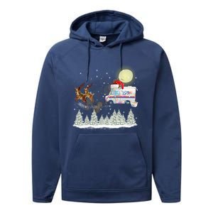 Mail Postal Truck Mail Carrier Xmas Funny Christmas Gift Meaningful Gift Performance Fleece Hoodie