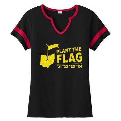 Michigan Plant The Flag 21 22 23 24 Lovers Ladies Halftime Notch Neck Tee