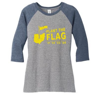 Michigan Plant The Flag 21 22 23 24 Lovers Women's Tri-Blend 3/4-Sleeve Raglan Shirt