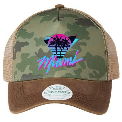 Miami Palm Trees Vaperwave Synthwave 80s Style Retro Legacy Tie Dye Trucker Hat