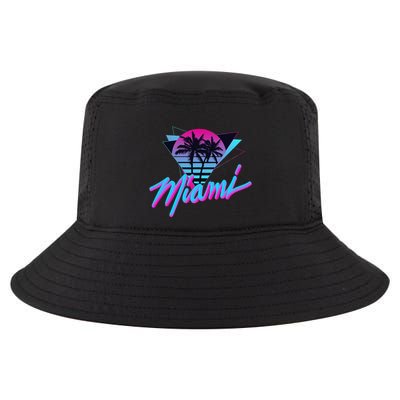 Miami Palm Trees Vaperwave Synthwave 80s Style Retro Cool Comfort Performance Bucket Hat