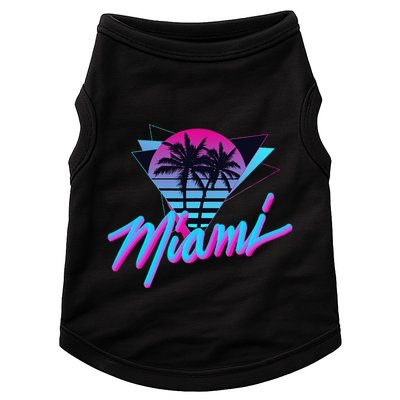 Miami Palm Trees Vaperwave Synthwave 80s Style Retro Doggie Tank