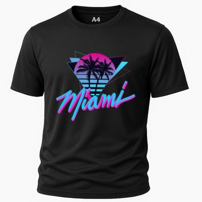 Miami Palm Trees Vaperwave Synthwave 80s Style Retro Performance Shirt