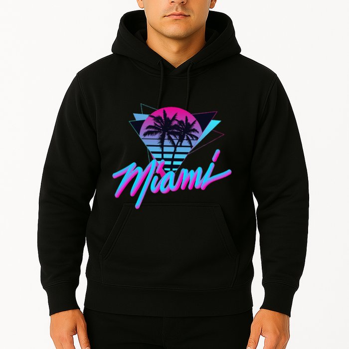 Miami Palm Trees Vaperwave Synthwave 80s Style Retro Hoodie