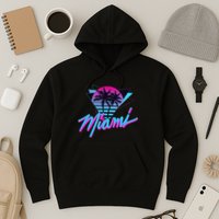Miami Palm Trees Vaperwave Synthwave 80s Style Retro Hoodie