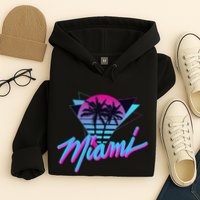 Miami Palm Trees Vaperwave Synthwave 80s Style Retro Hoodie