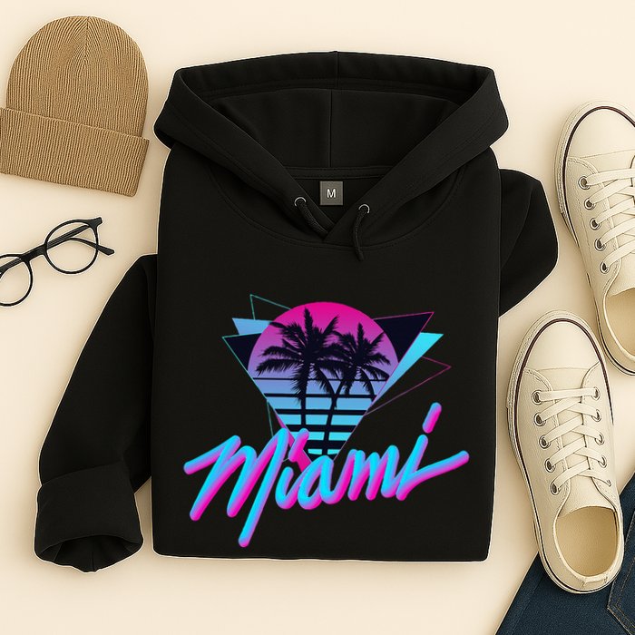 Miami Palm Trees Vaperwave Synthwave 80s Style Retro Hoodie