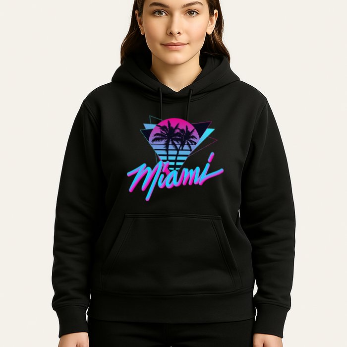 Miami Palm Trees Vaperwave Synthwave 80s Style Retro Hoodie
