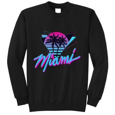 Miami Palm Trees Vaperwave Synthwave 80s Style Retro Sweatshirt