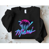 Miami Palm Trees Vaperwave Synthwave 80s Style Retro Sweatshirt