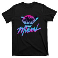 Miami Palm Trees Vaperwave Synthwave 80s Style Retro T-Shirt