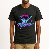 Miami Palm Trees Vaperwave Synthwave 80s Style Retro Tall T-Shirt