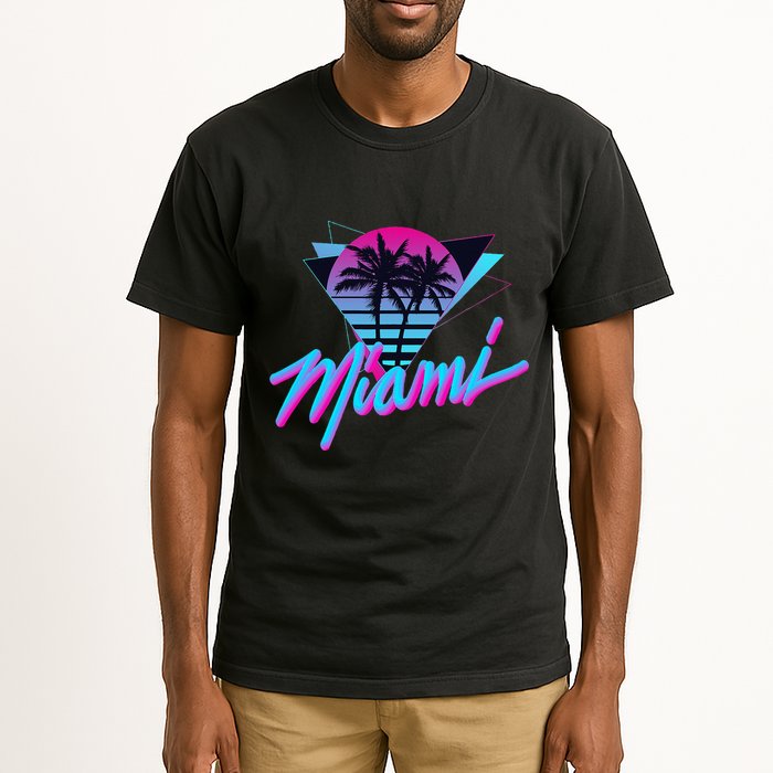 Miami Palm Trees Vaperwave Synthwave 80s Style Retro Tall T-Shirt