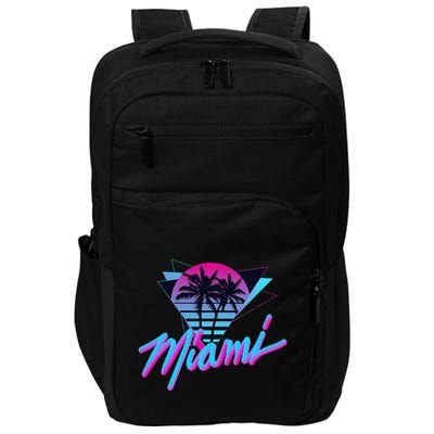 Miami Palm Trees Vaperwave Synthwave 80s Style Retro Impact Tech Backpack