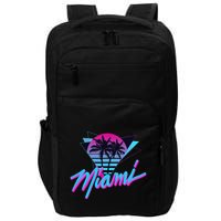 Miami Palm Trees Vaperwave Synthwave 80s Style Retro Impact Tech Backpack