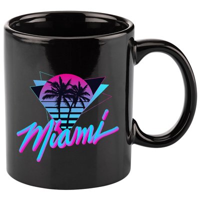 Miami Palm Trees Vaperwave Synthwave 80s Style Retro 11oz C Handle Ceramic Mug