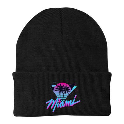Miami Palm Trees Vaperwave Synthwave 80s Style Retro Beanie