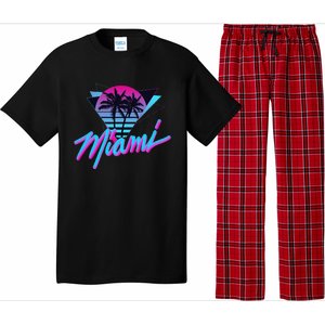 Miami Palm Trees Vaperwave Synthwave 80s Style Retro Pajama Set