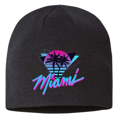 Miami Palm Trees Vaperwave Synthwave 80s Style Retro Sustainable Beanie