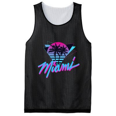 Miami Palm Trees Vaperwave Synthwave 80s Style Retro Mesh Reversible Basketball Jersey Tank